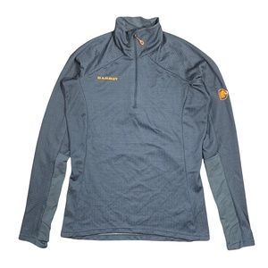 Mammut Eiger Extreme Moench Advanced 1/2 Zip Long Sleeve Shirt Gray Mens Medium